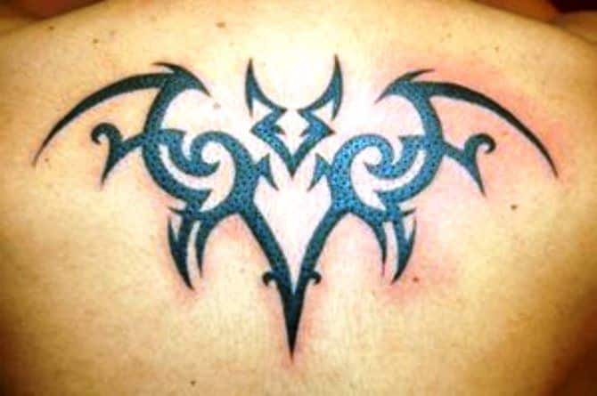 Tribal bat tattoo