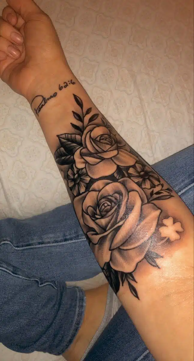 forearm tattoos for women floral design