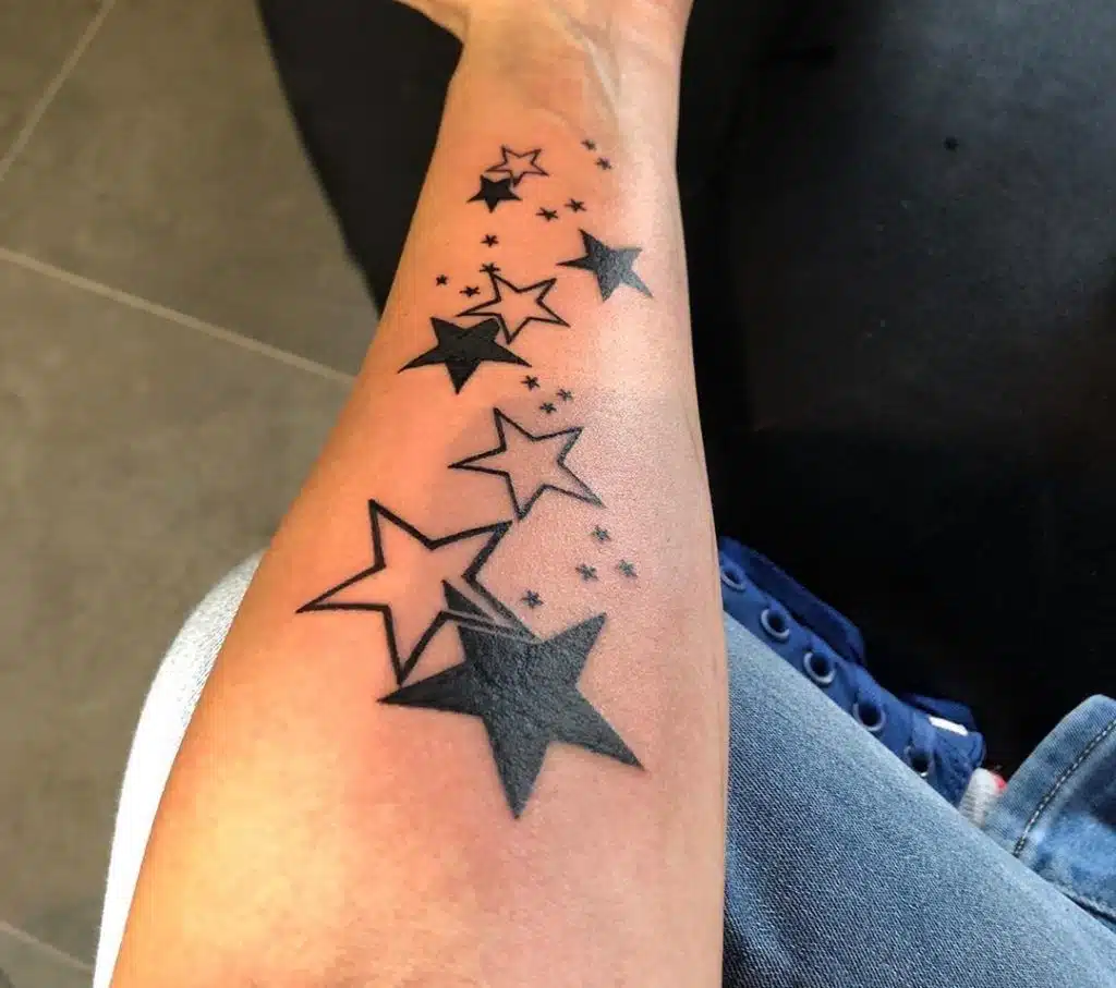 forearm tattoos for women star design