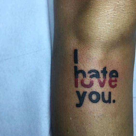 i love you crossed out tattoo