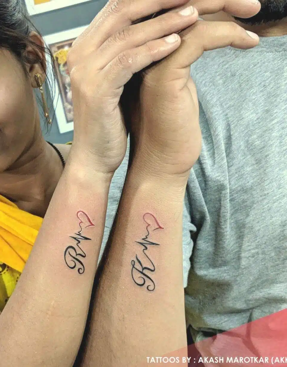 matching couple tattoos names