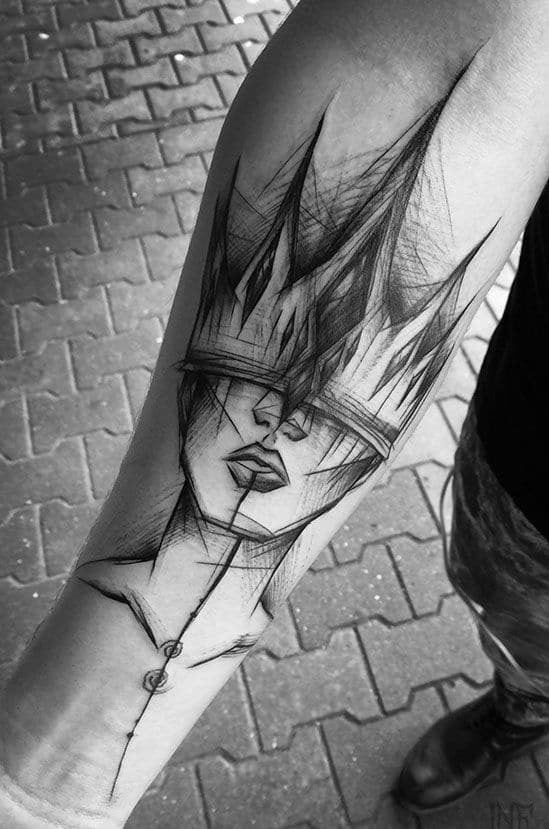sketch style tattoos