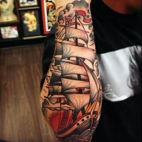 Traditional Clipper Ship  Traditional Tattoo by Myke Chambe  Flickr