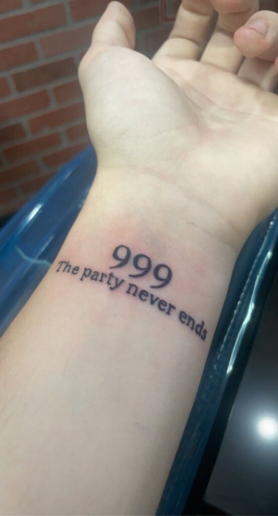 Meaning of 999 Tattoo  Ideas Angel Number Designs  Juice Wrld 999 Tattoo   FashionPaid Blog