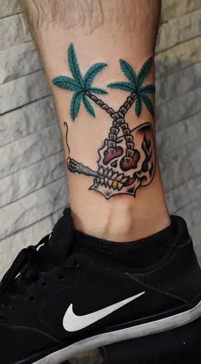 Abstract Palm Tree Tattoo