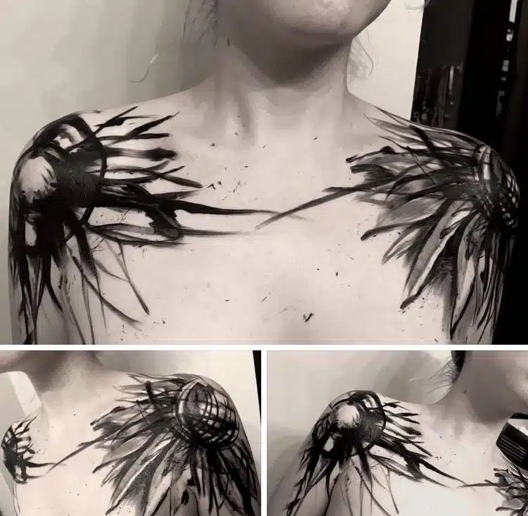 Abstract Sunflower Tattoo