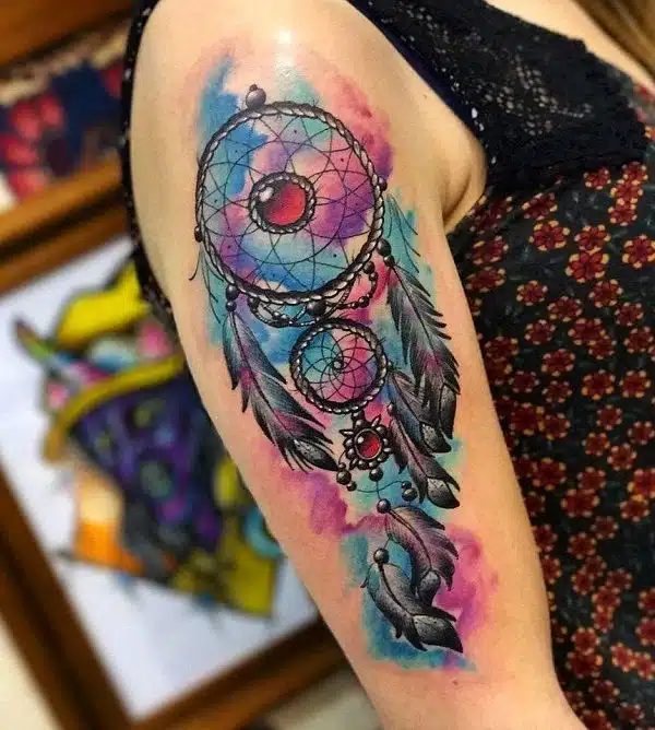 Dreamcatcher half sleeve tattoo