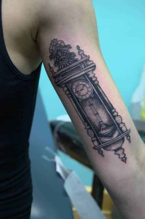 Grandfather clock tattoo