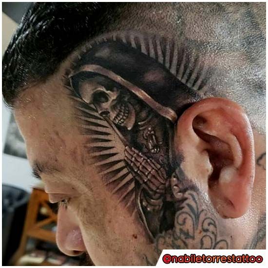 Head Santa Muerte tattoo