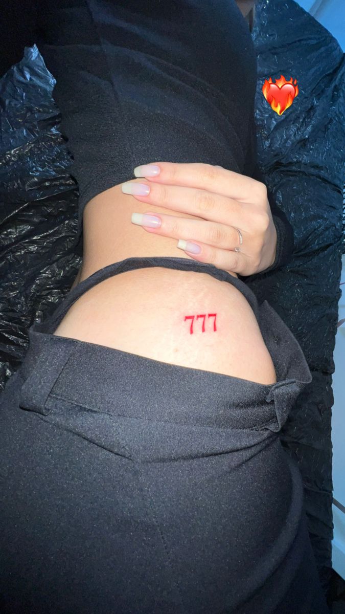 Hip 777 angel number tattoo
