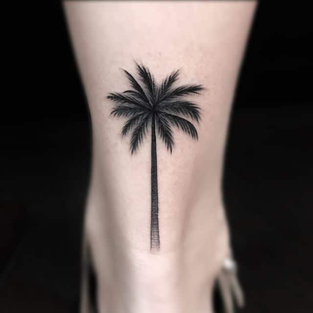 Minimalist Palm Tree Tattoo