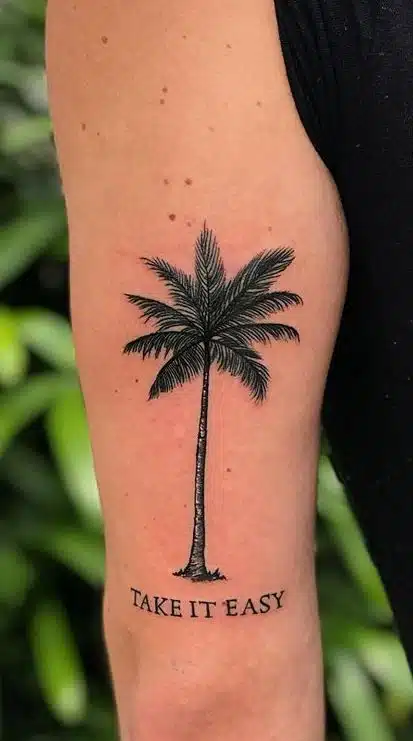 Palm tree quote or phrase tattoos