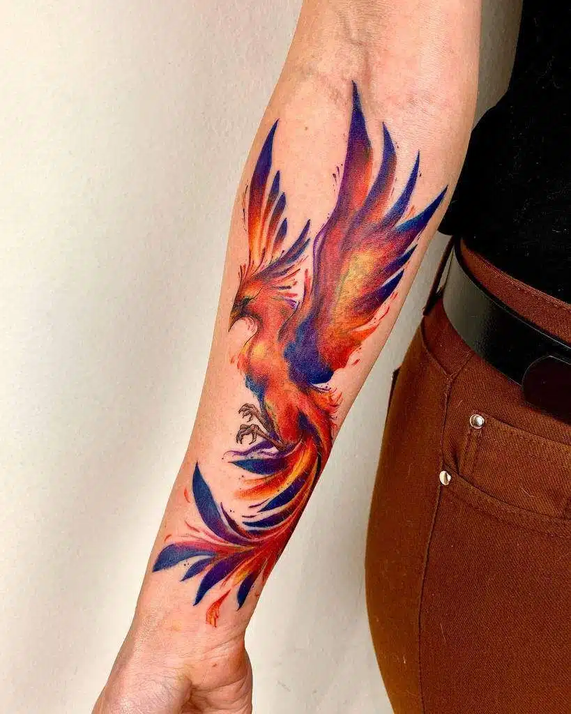 Phoenix half sleeve tattoo