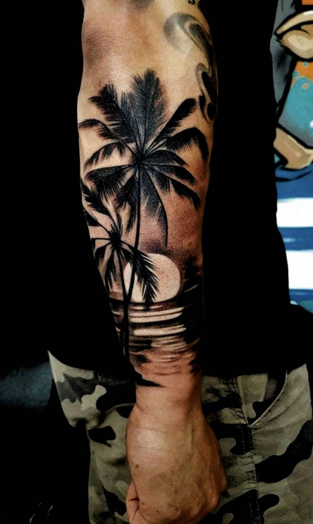 Share more than 78 palm tree on fire tattoo latest