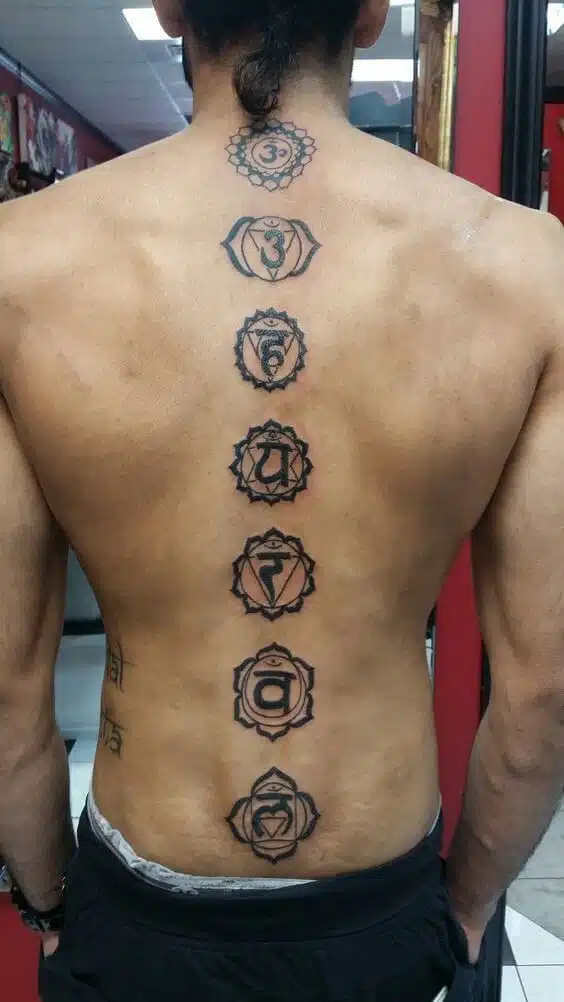 Sacred Geometry Spine Tattoo Designs