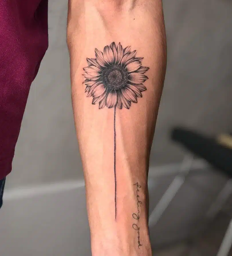 Single Sunflower Tattoo