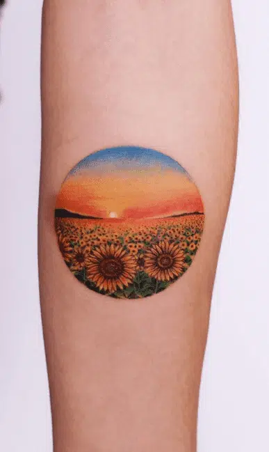 Sunflowers in a Field Tattoo