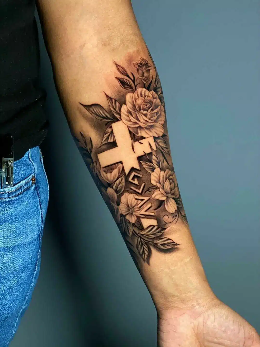 Large God Greek mythology Warrior Temporary Tattoos Arm Sleeve For Men Women  Lion Cross Tattoo Sticker Black Tiger Fake Tatoos - AliExpress
