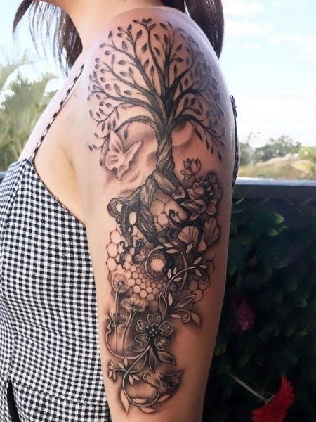 Tree of life half sleeve tattoo