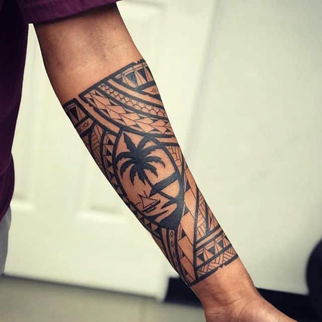 Tribal Palm Tree Tattoo
