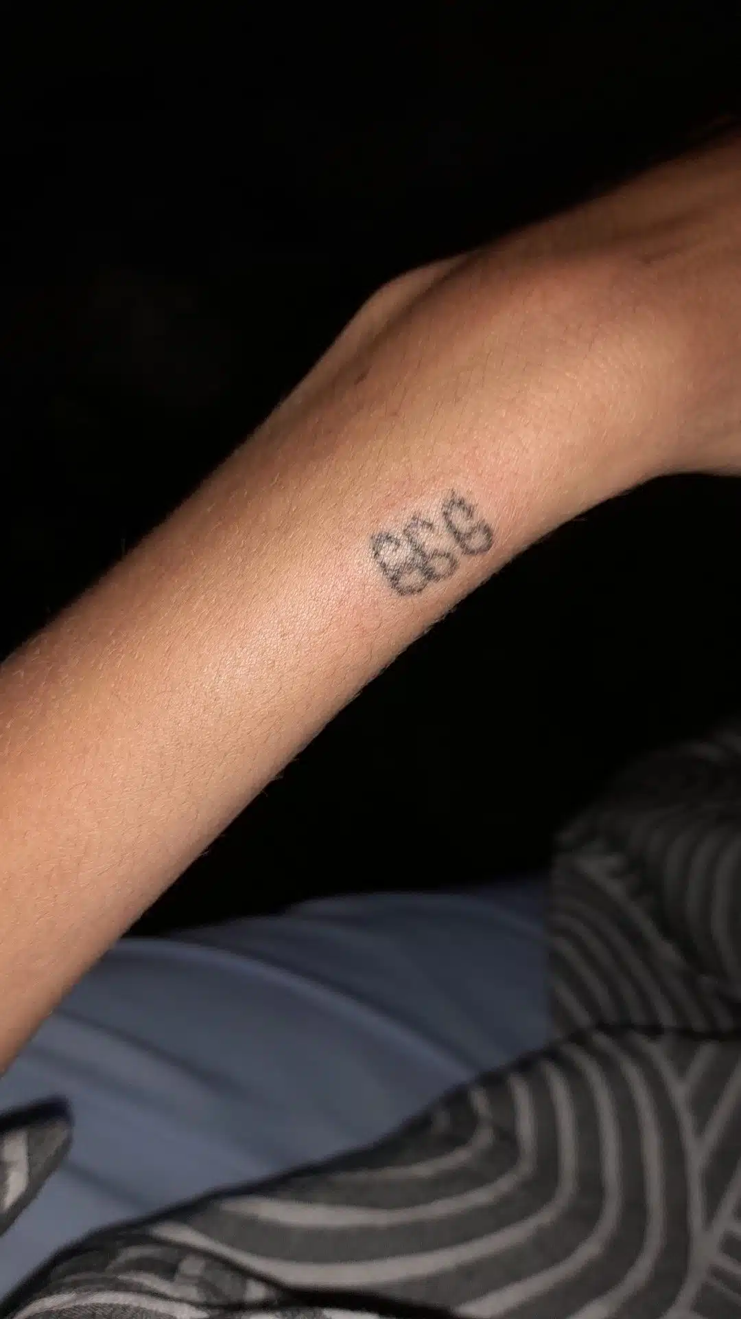 Wrist 666 angel number tattoo