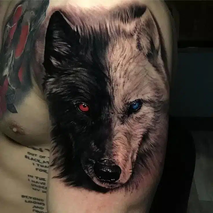 Yin Yang Wolf Tattoo Design