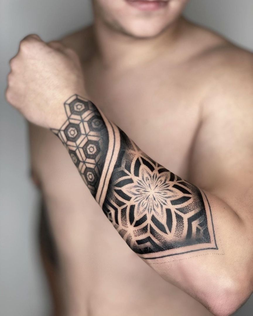 Geometric Forearm Tattoos for Men