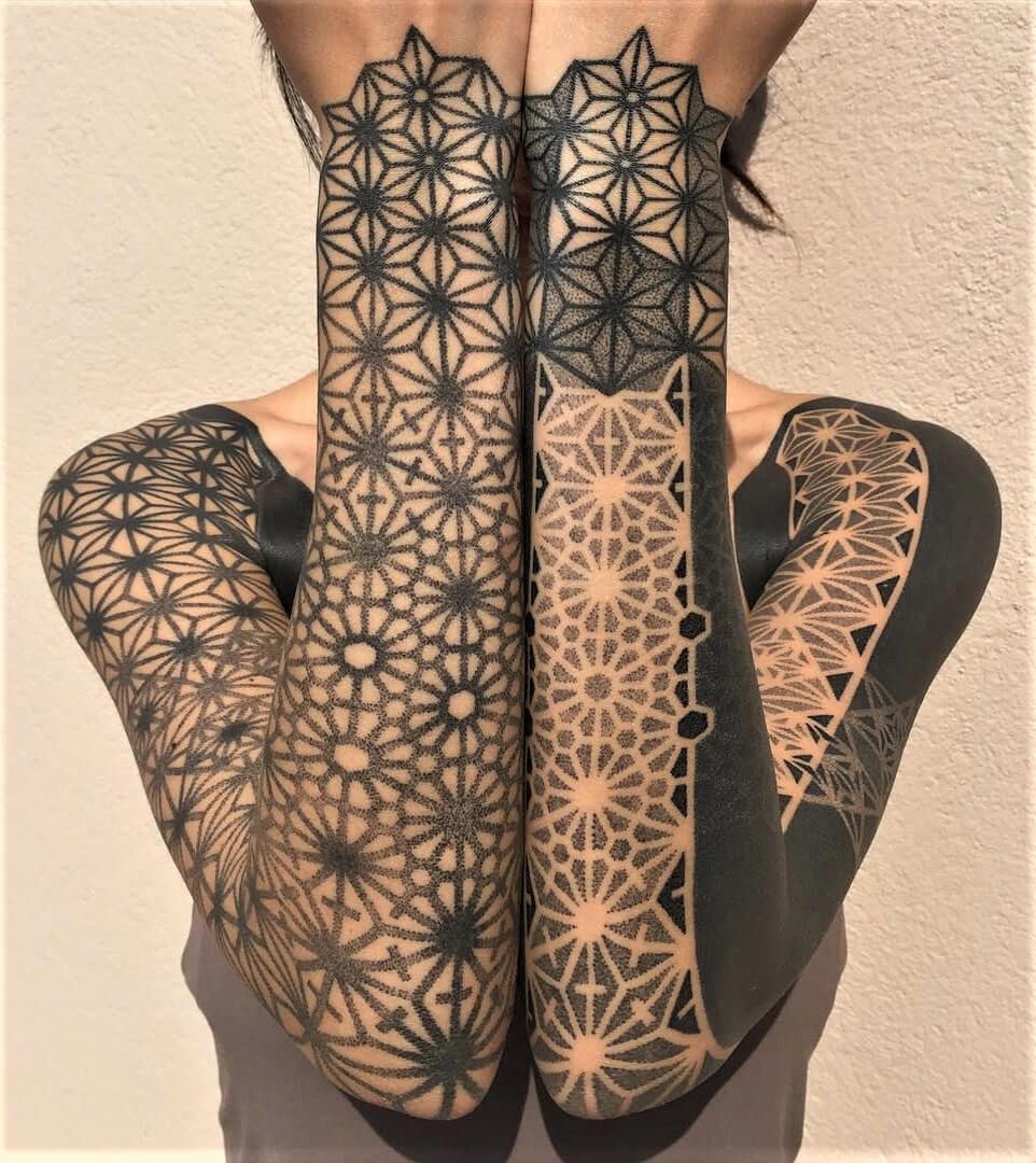 Geometric tattoo style for women