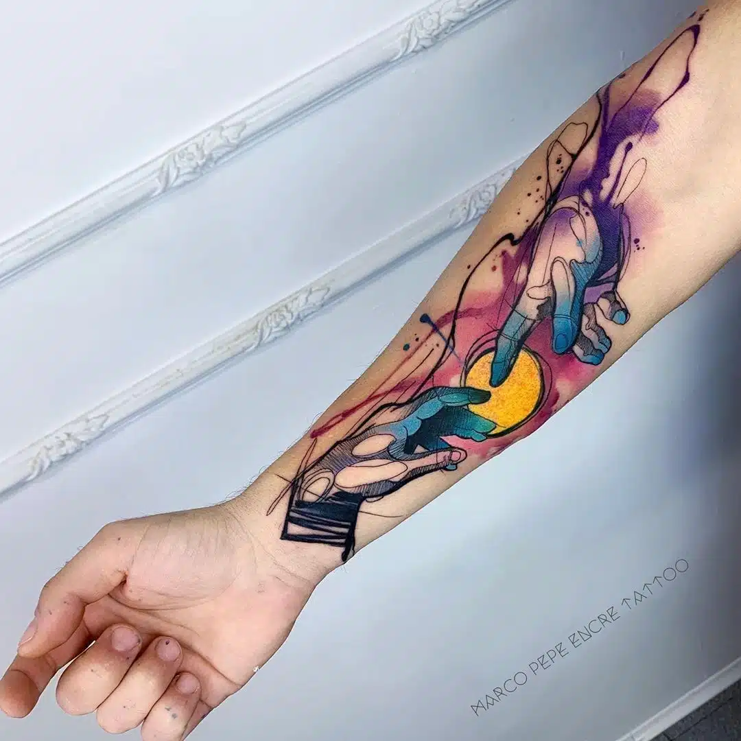 Watercolor Forearm Tattoos for Men