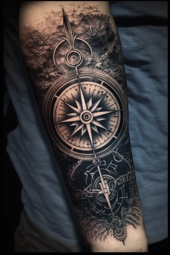 compass tattoo 1