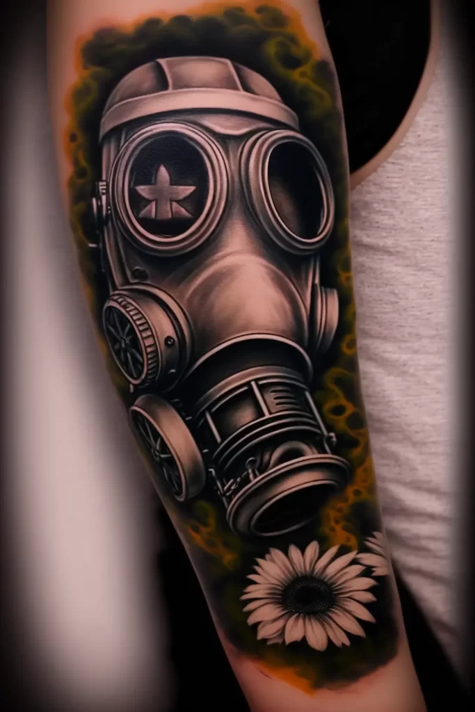 gas mask tattoo 1