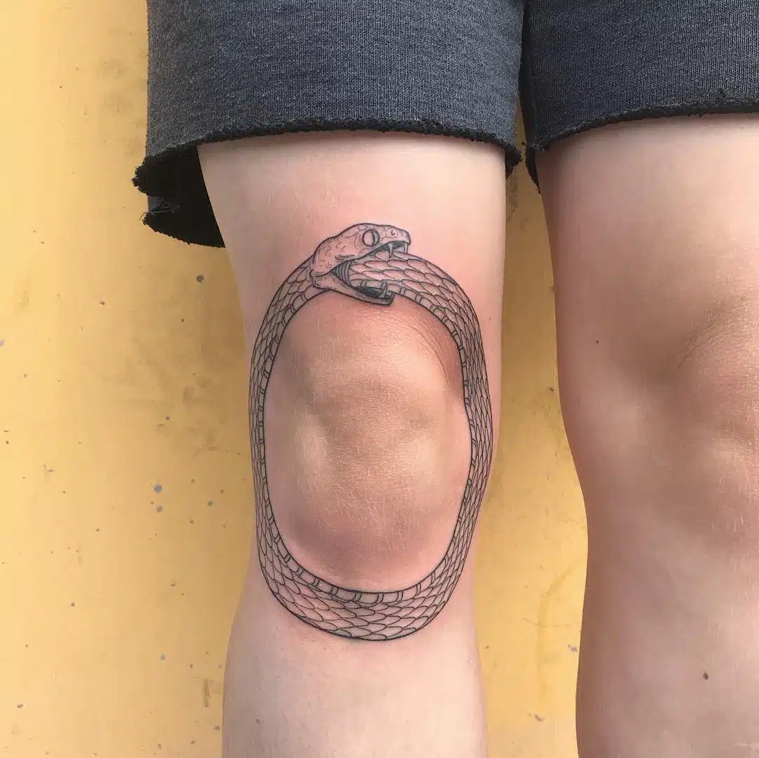 Knee Ouroboros Tattoo
