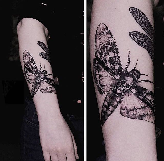 Arm Death Moth Tattoo