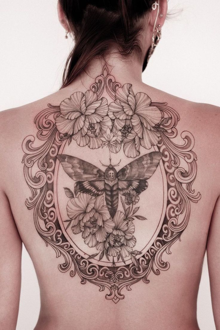 Back Death Moth Tattoo