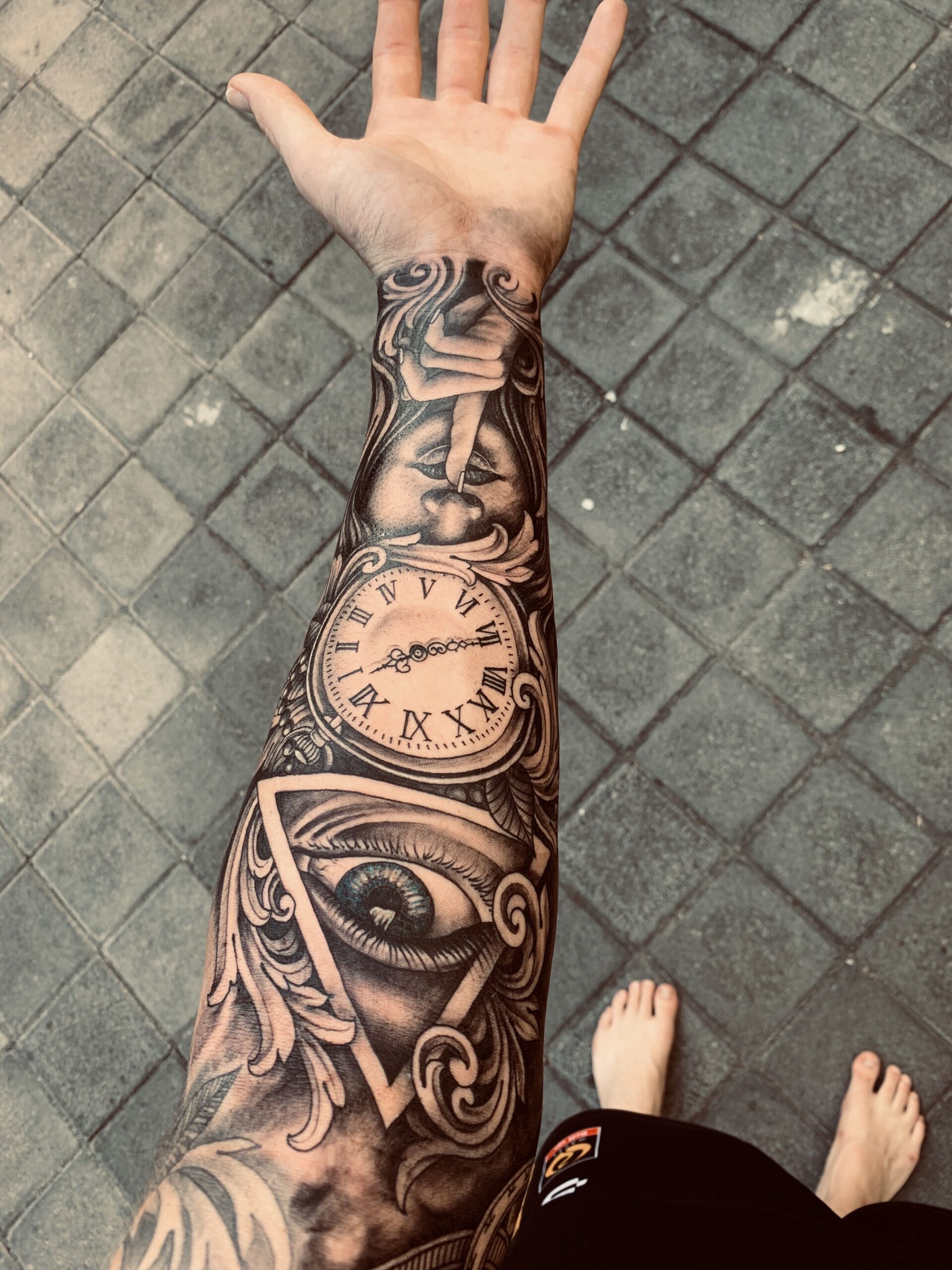 Black And Grey Sleeve Tattoos For Men