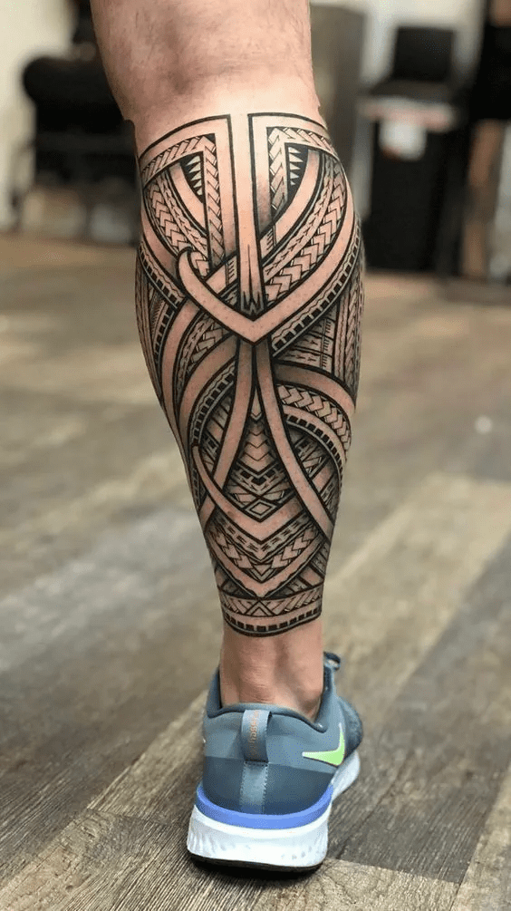 Cultural Symbols Designs Calf Tattoos For Men