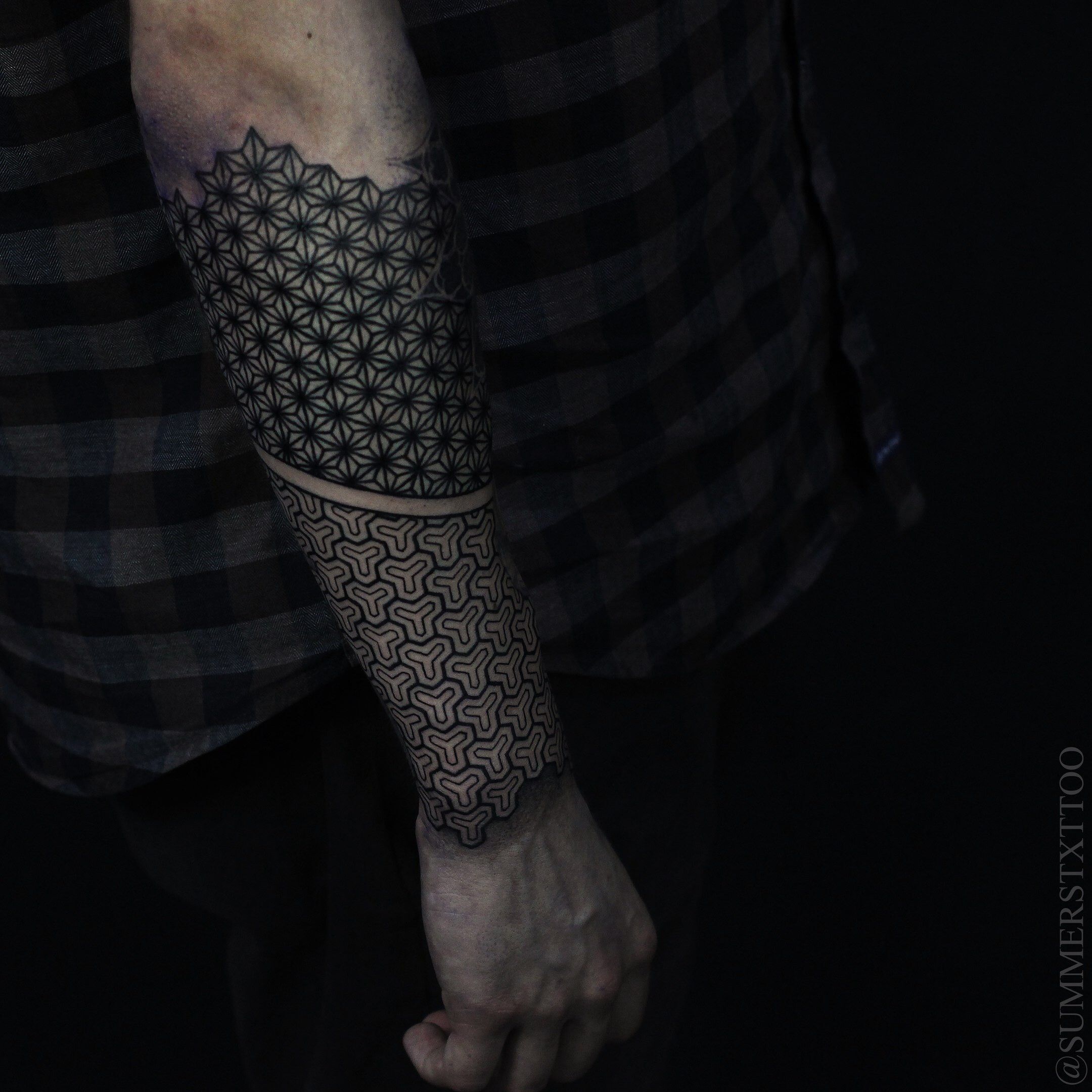 Geometric Design Half Sleeve Tattoo For Men
