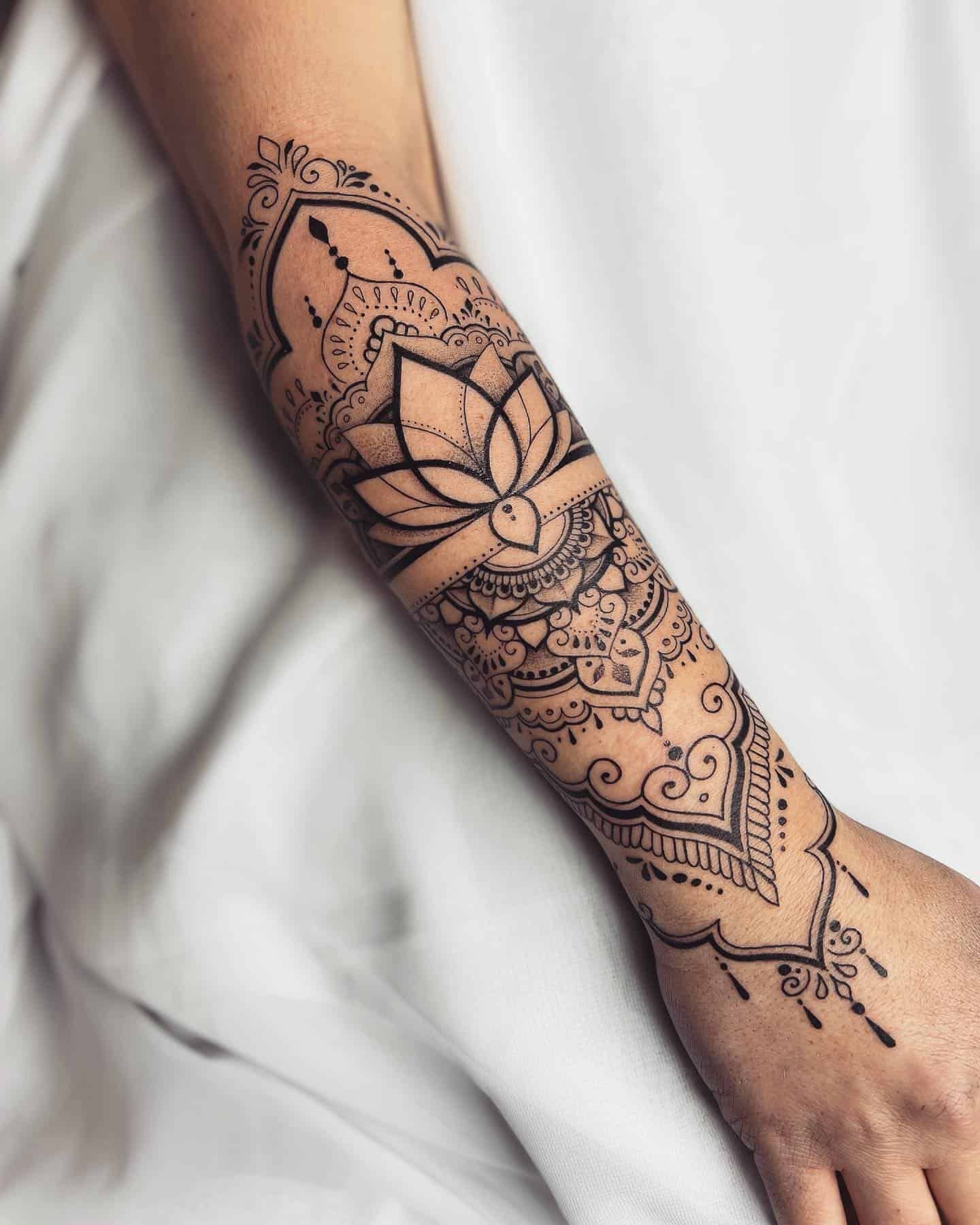 Mandala Arm Tattoo For Women