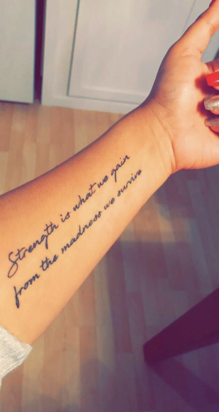 Quote Or Inspirational Phrase Arm Tattoo For Women