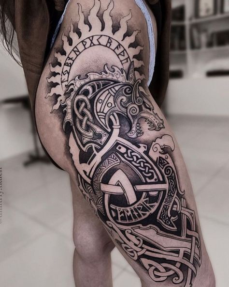 Thigh Viking Tattoos For Women