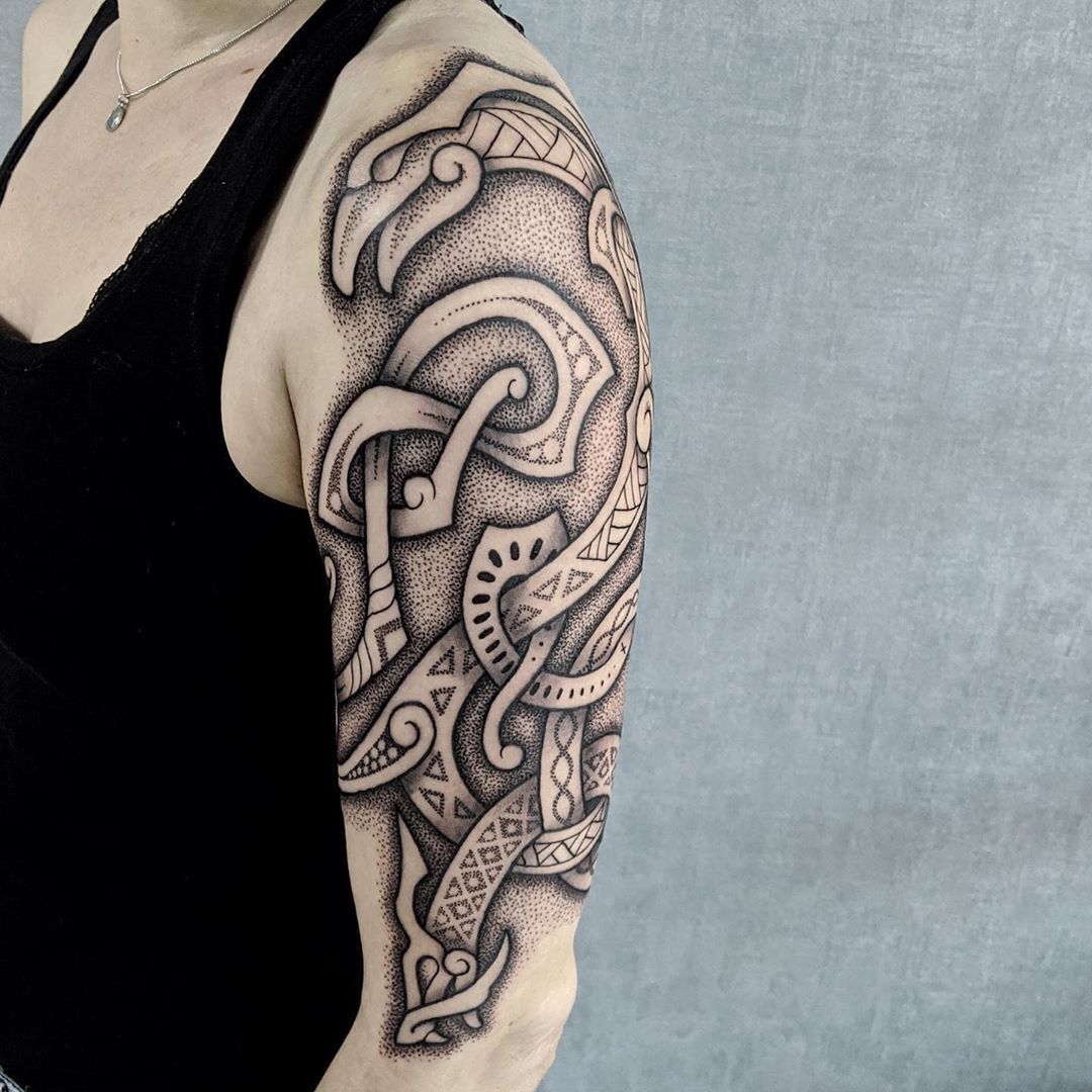 Upper Arm Viking Tattoos For Women