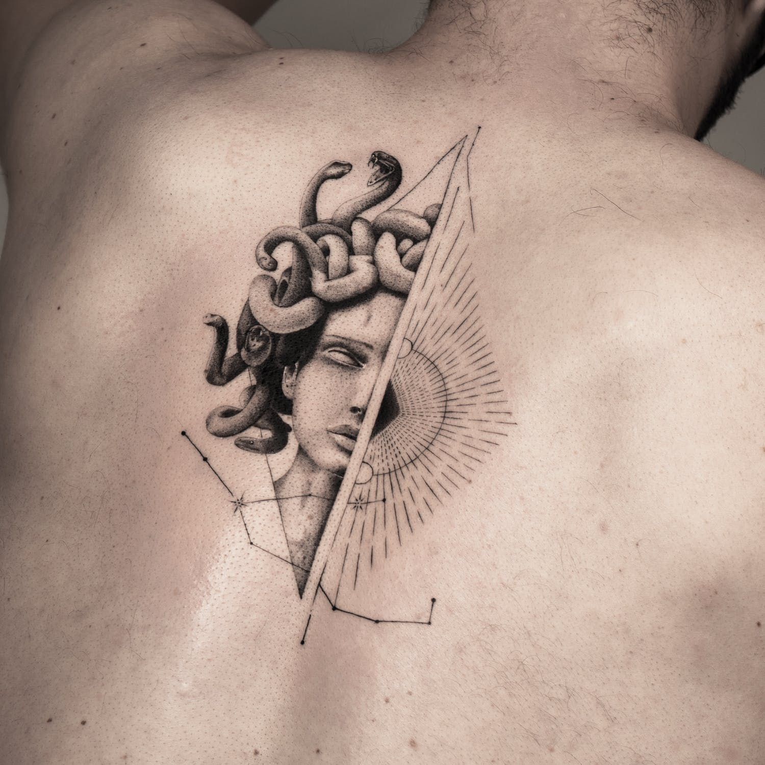 Back Medusa Tattoo