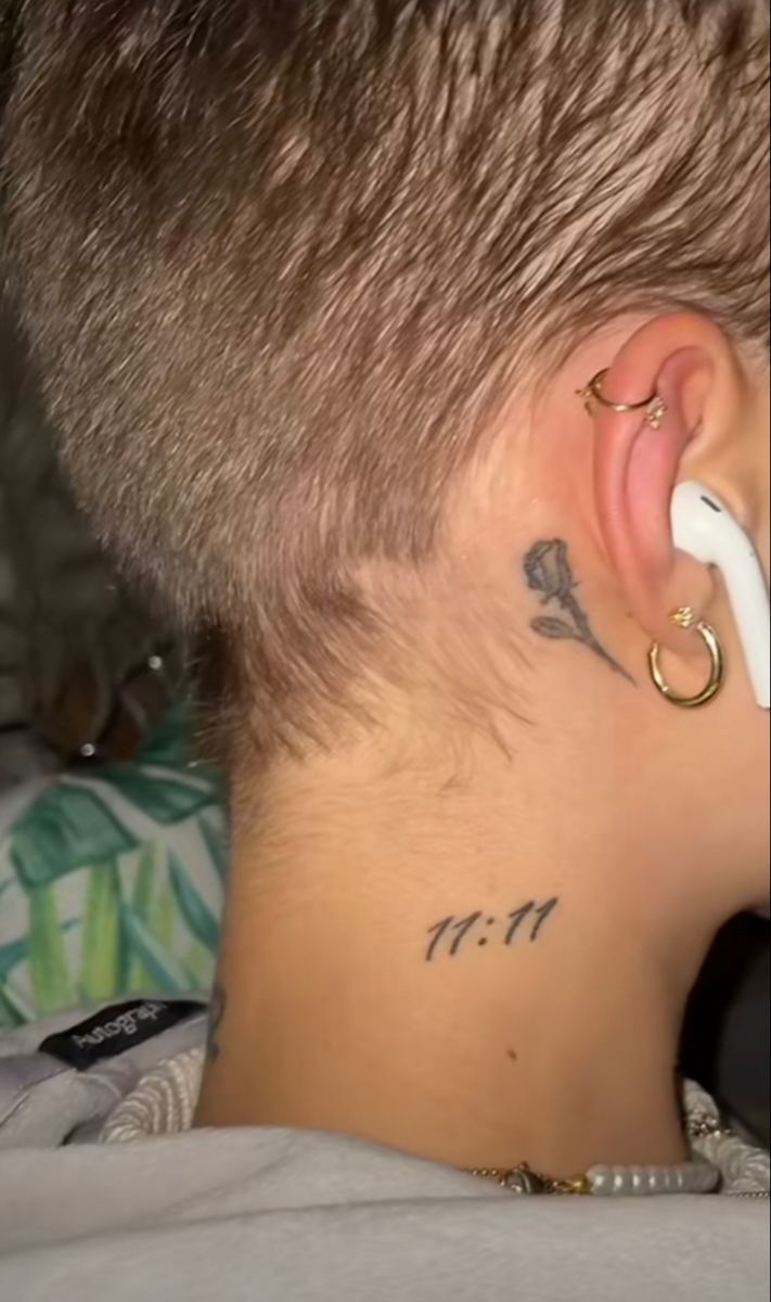 Behind The Ear 1111 Tattoo