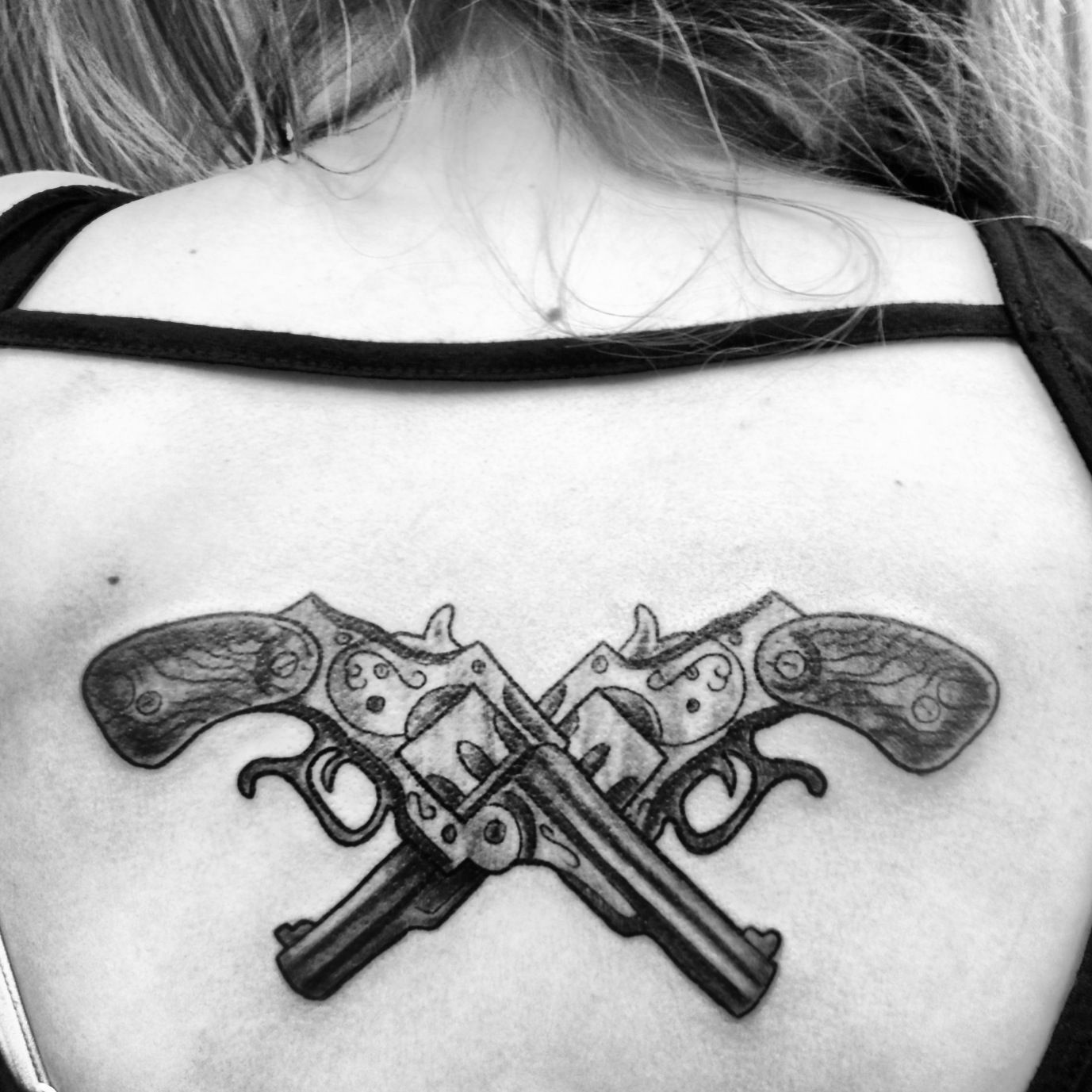 Crossed Pistols Tattoo