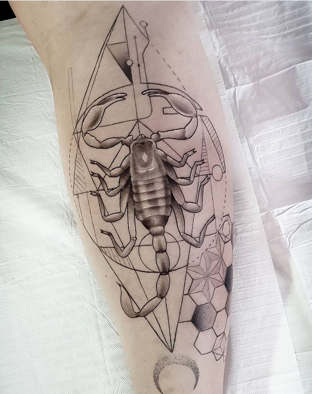 Geometric Scorpion Tattoo