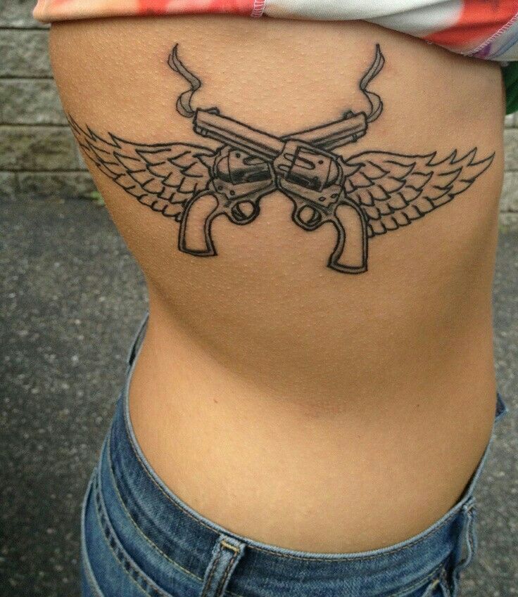 Gun With Wings Tattoo