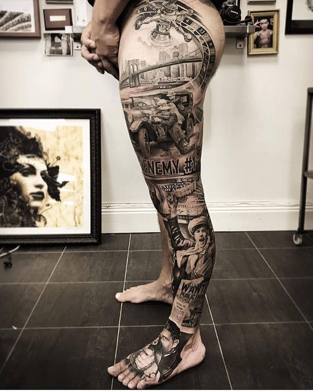 Men's Full Leg Tattoos