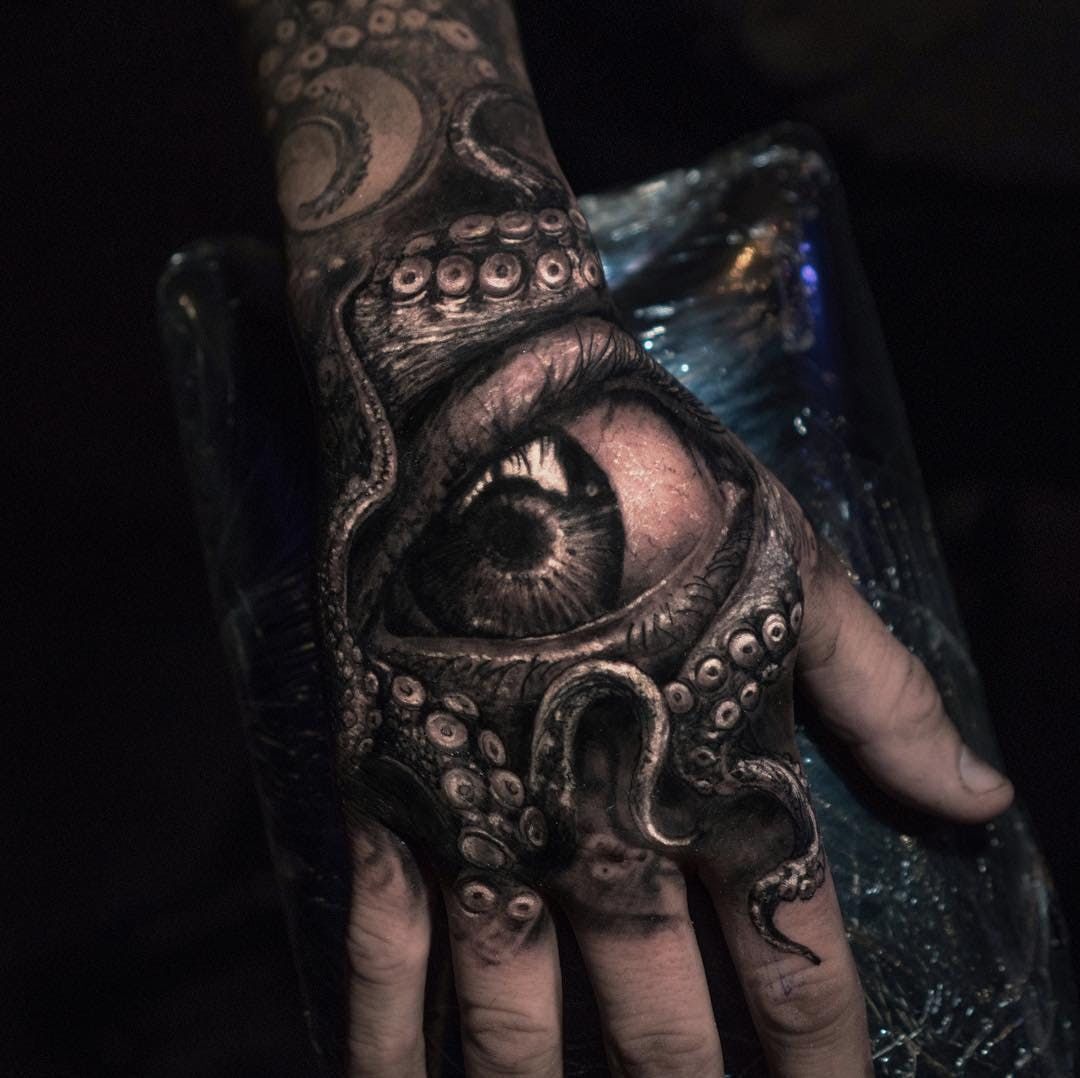 Octopus Hand Tattoo