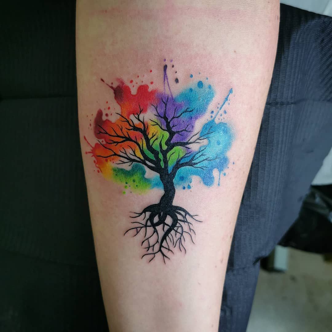 Watercolor Tree Or Nature Tattoo